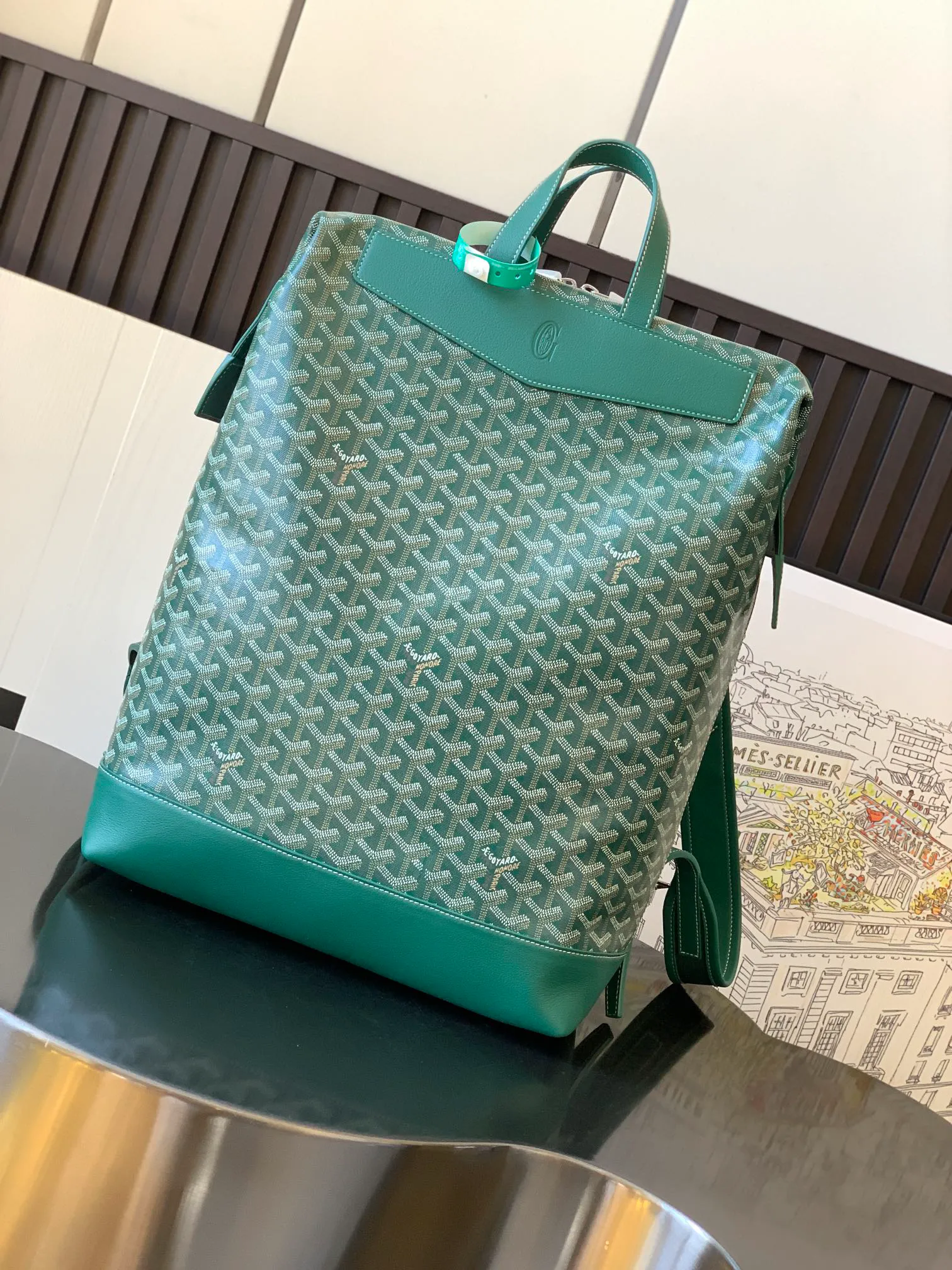 GY CisAlpin Monogram Leather Backpack - Green