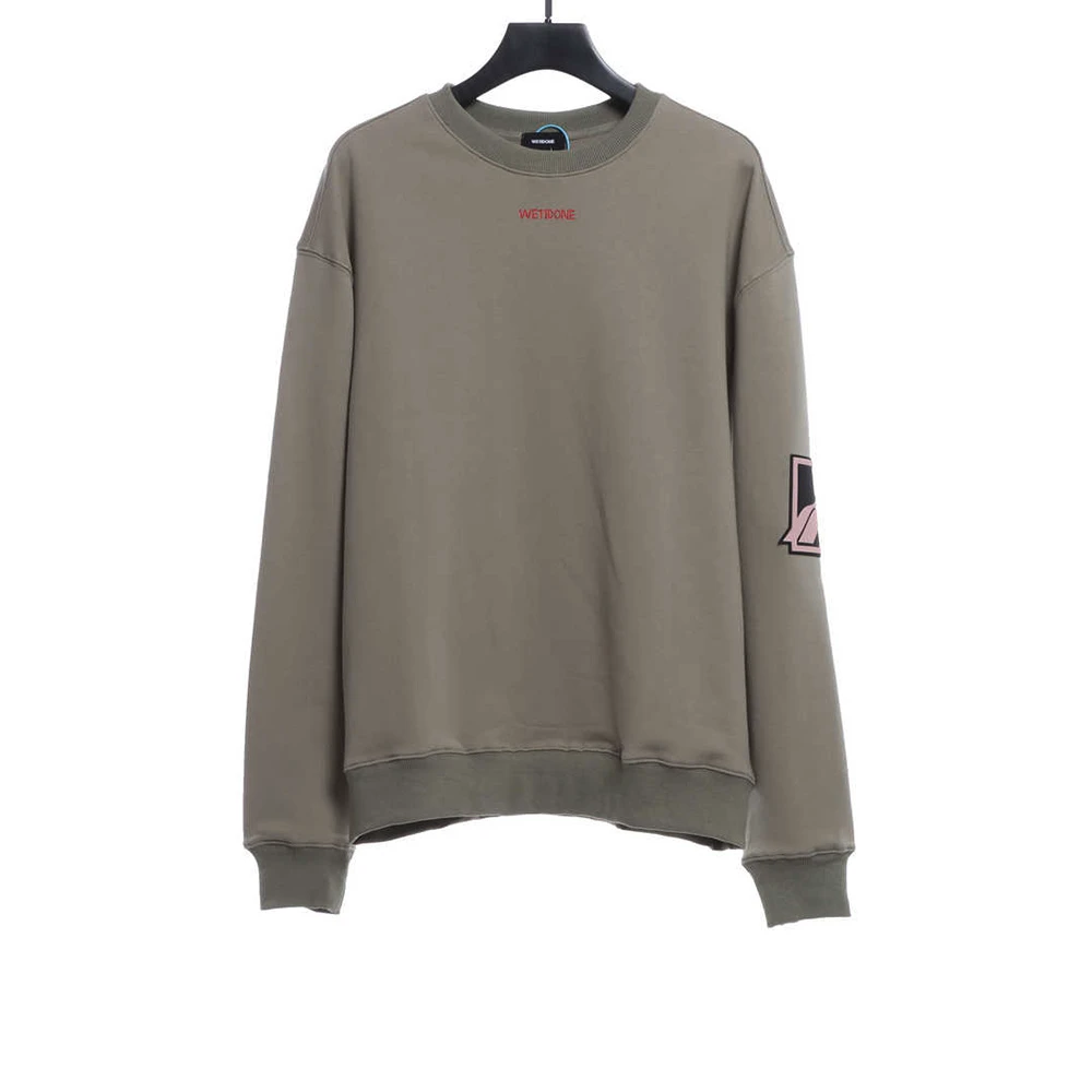 Rhinestone letter LOGO square sweater (Green / Khaki)