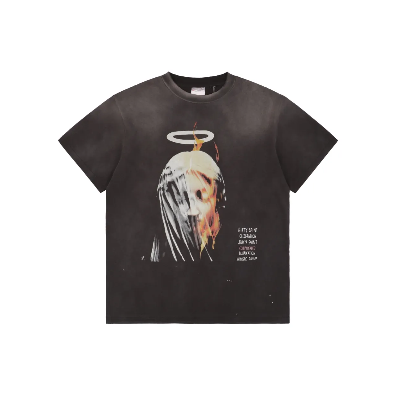 Saint Michael Angel Veil Madonna Vintage Wash Cotton T-Shirt