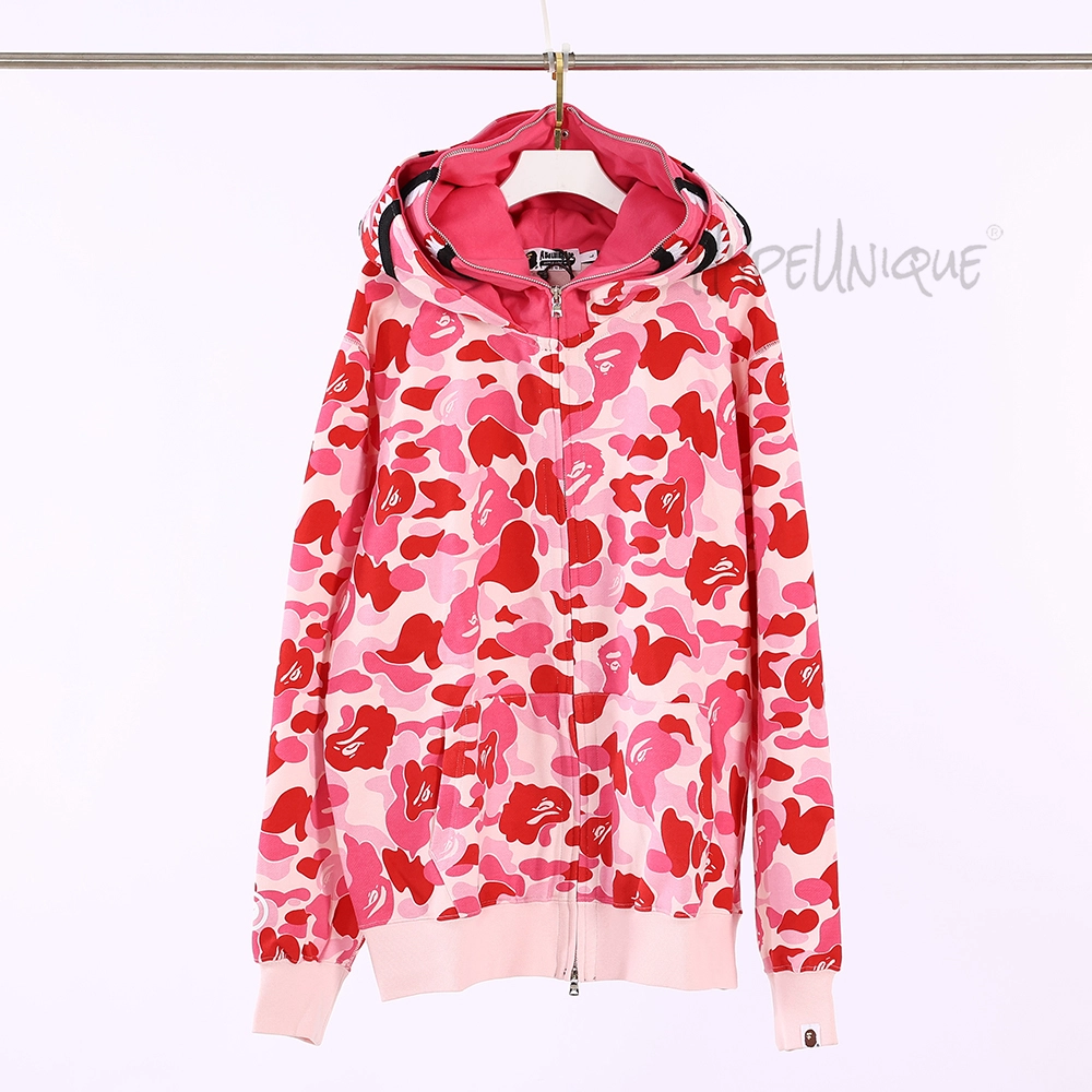 BAPE Abc Camo Shark Full Zip Hoodie - Pink