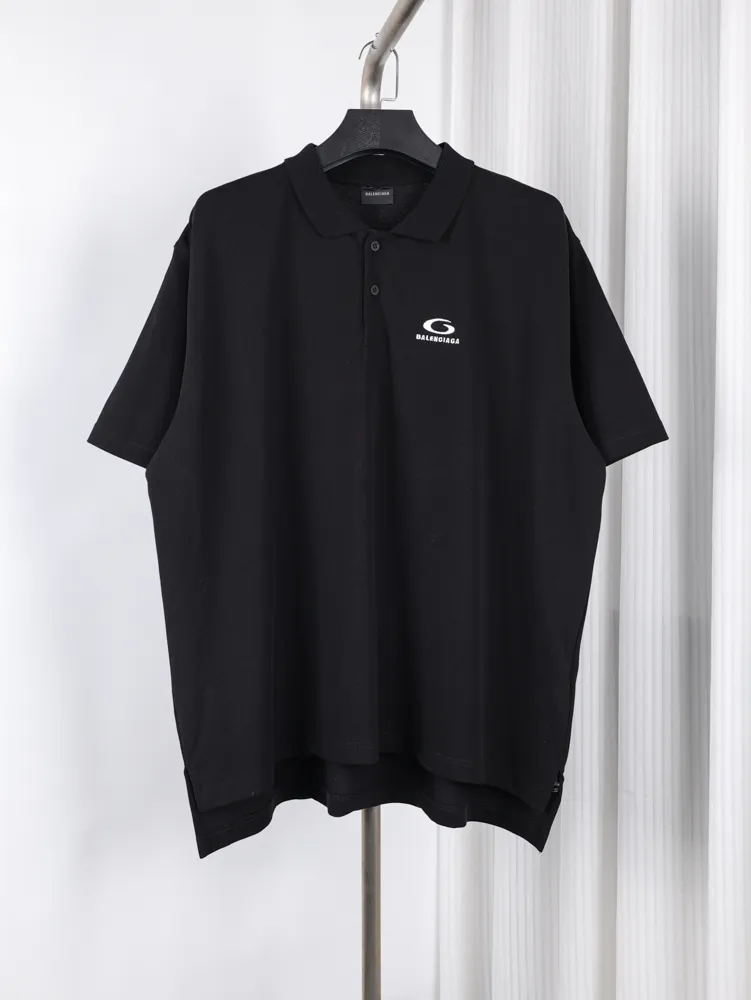 Paris Letter Embroidered Polo T-Shirt