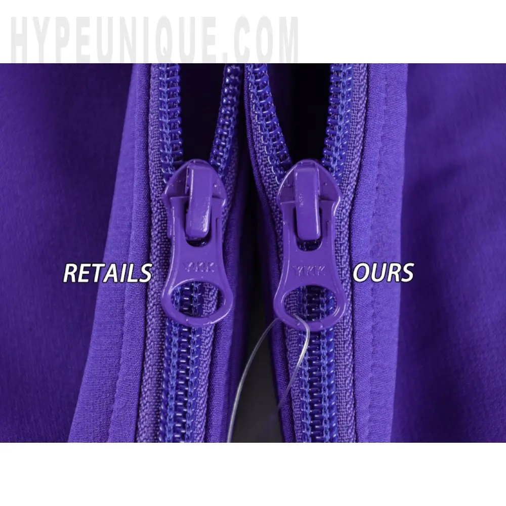 The zipper on the clothes