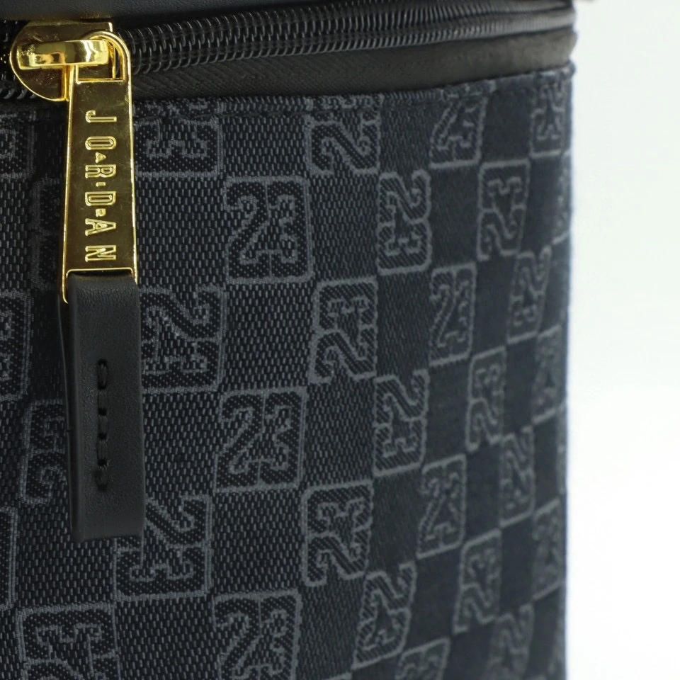 Checkerboard Printed Backpack Black Gold
