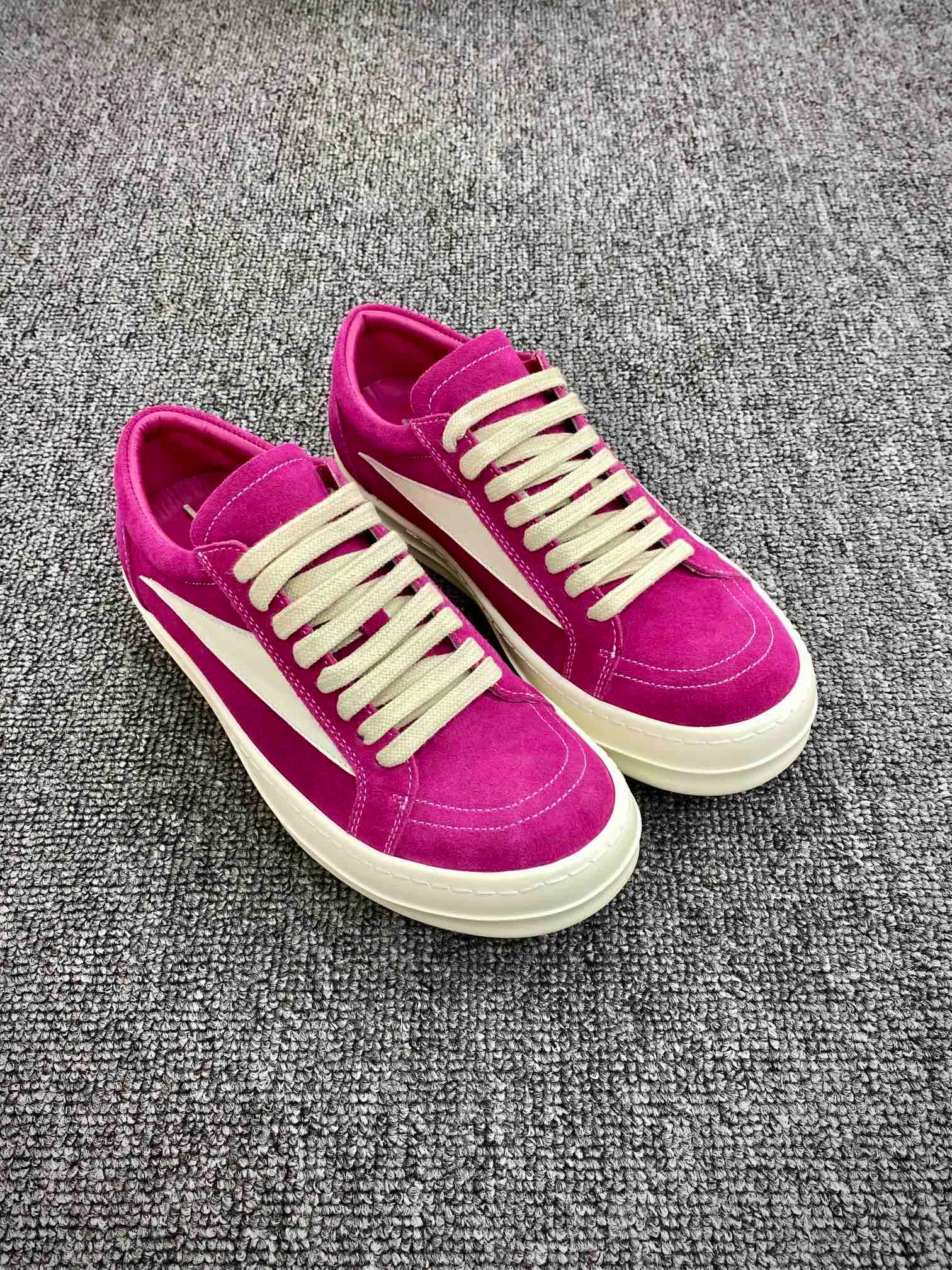 R 0wens “Hot Pink/Milk” Suede Vintage Low Sneakers