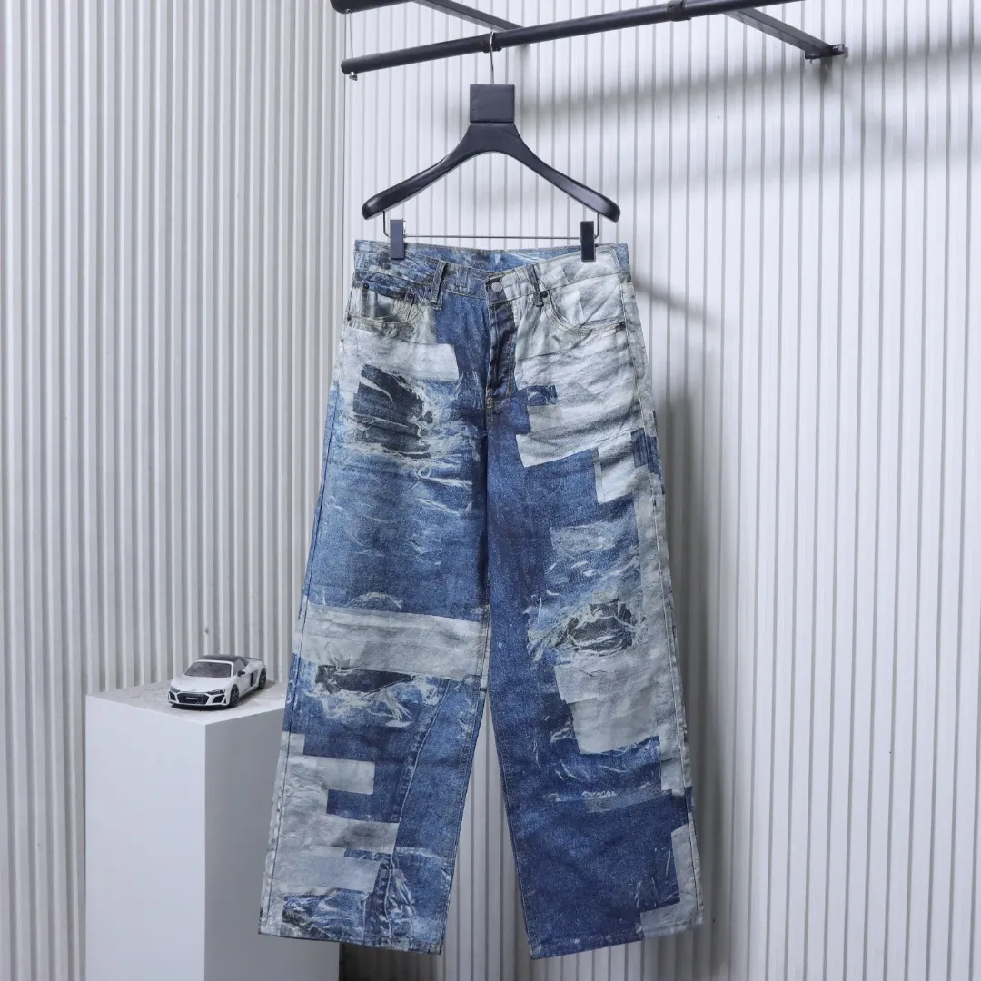 Acne 1981 Floral Trompe-L’œil Wide-Leg Jeans