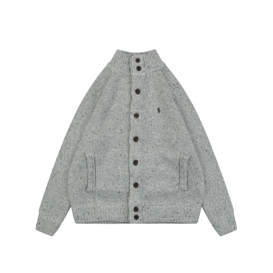 RL Pony Logo Wool Blend Cardigan Sweater